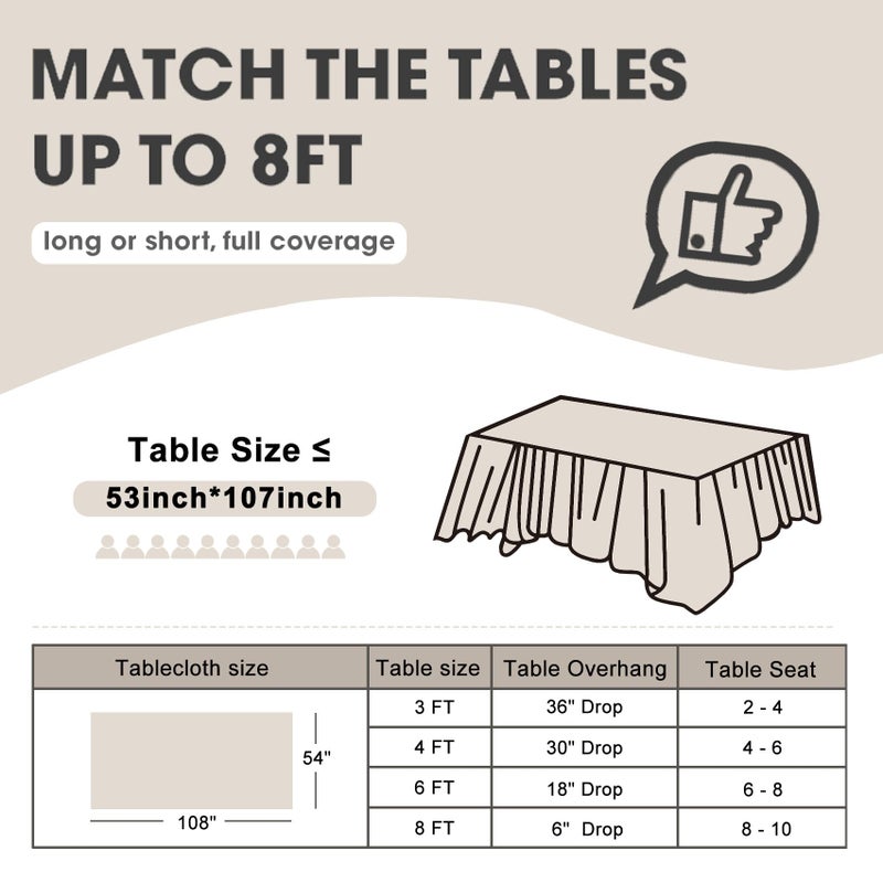 DZ D&Z Plastic Table Cloth Disposable, 6 Pack Red Rectangle Tablecloth Individually Wrapped for Indoor&Outdoor, 54 x 108 Inch Table Cover for Party, Picnic, Birthday, Wedding & Dinner - Image 2